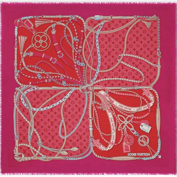 🔥NEW LOUIS VUITTON Silk Bejeweled Square Scarf ✨HOT GIFT❤️ GERNADINE Box / Bag - Picture 3 of 11